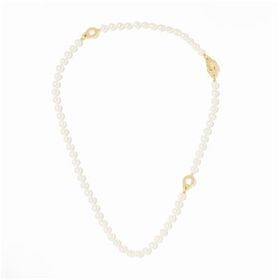 DINH VAN X ALEXANDRA GOLOVANOFF  4 MENOTTES R10 PEARL NECKLACE IN YELLOW GOLD 2950EUR 3TH WAY TO WEAR THE NECKLACE